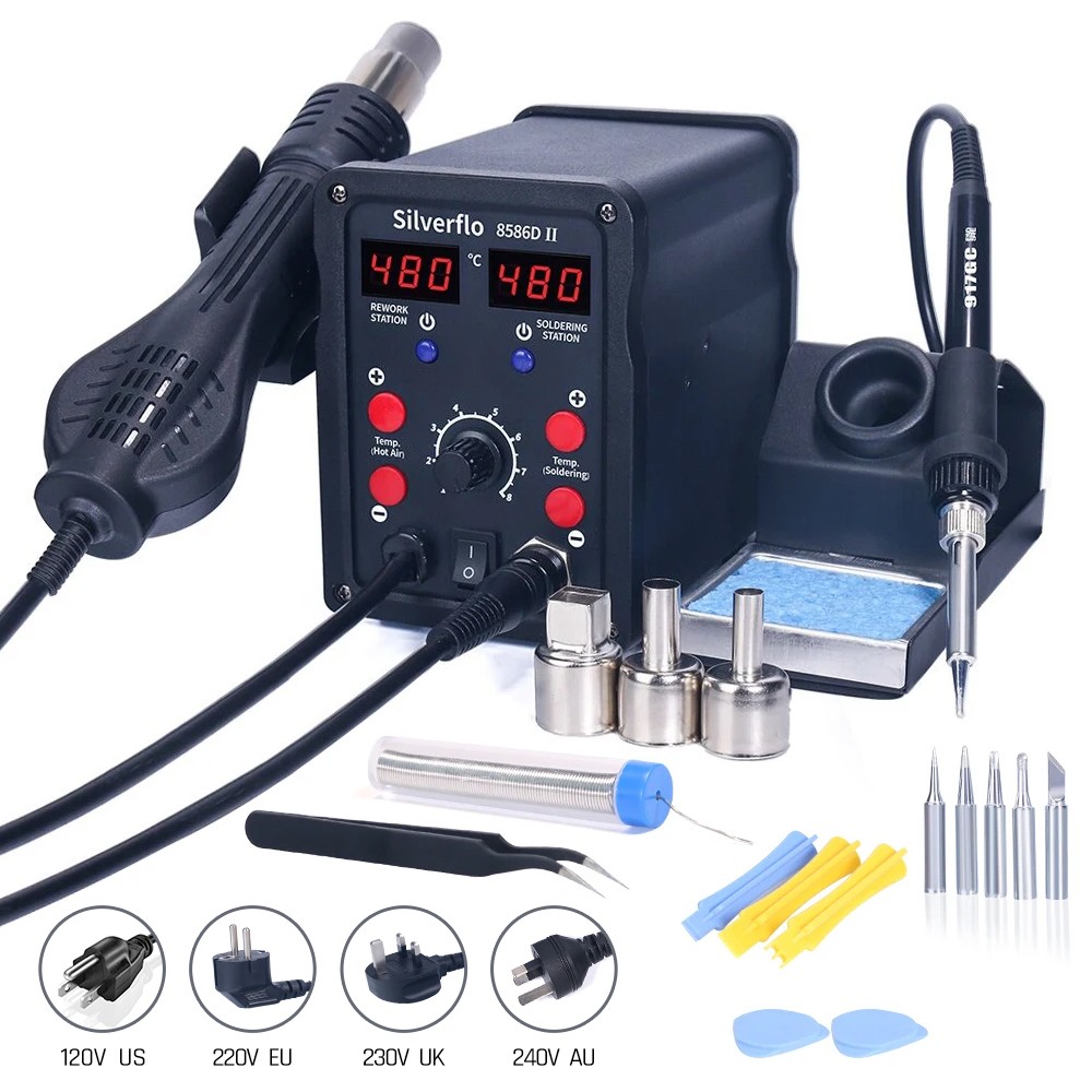 Silverflo 8586D Soldering Stat - огляд і ціна T12 Soldering Station Oled